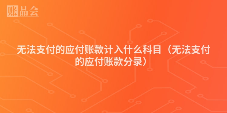 无法支付的应付账款计入什么科目（无法支付的应付账款分录）