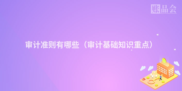 审计准则有哪些（审计基础知识重点）