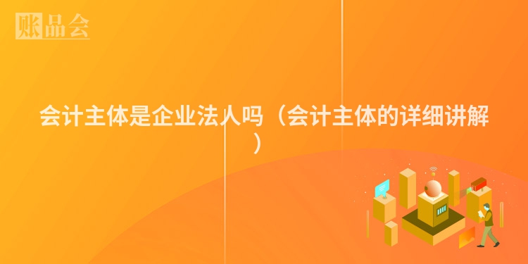 会计主体是企业法人吗（会计主体的详细讲解）