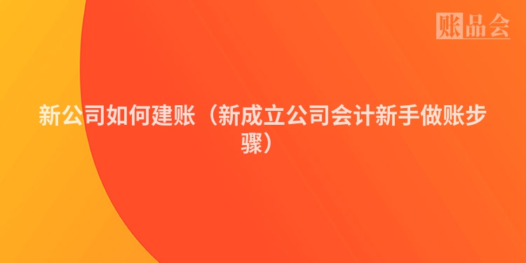 新公司如何建账（新成立公司会计新手做账步骤）