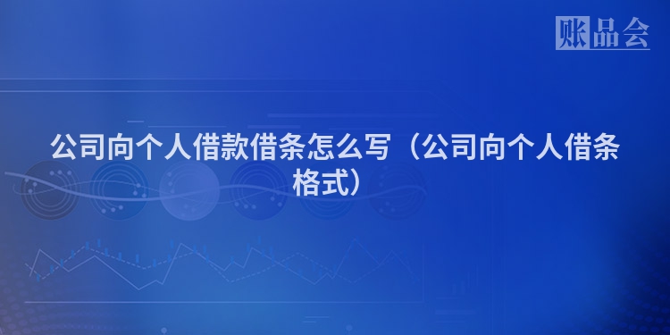 公司向个人借款借条怎么写（公司向个人借条格式）