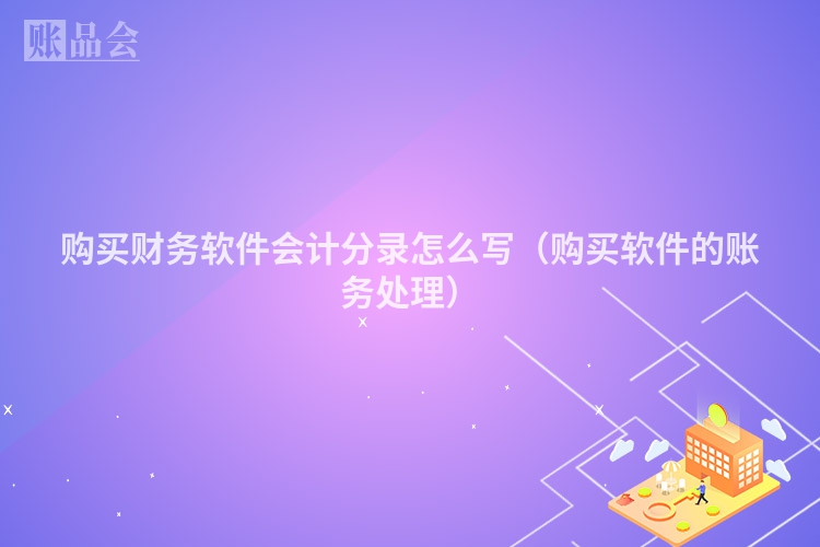 购买财务软件会计分录怎么写（购买软件的账务处理）