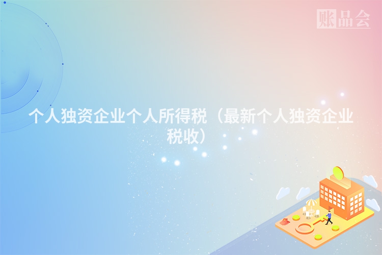 个人独资企业个人所得税（最新个人独资企业税收）