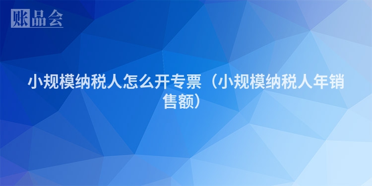 小规模纳税人怎么开专票（小规模纳税人年销售额）