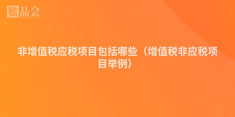 非增值税应税项目包括哪些（增值税非应税项目举例）