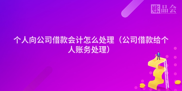 个人向公司借款会计怎么处理（公司借款给个人账务处理）