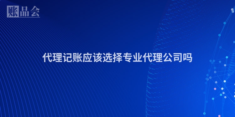 代理记账应该选择专业代理公司吗