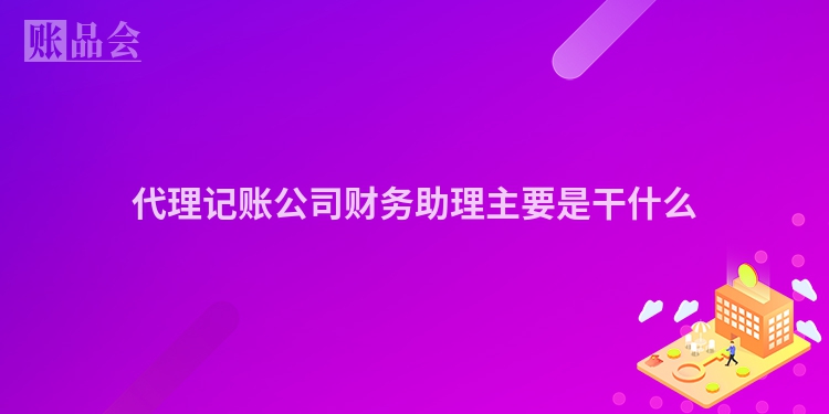 代理记账公司财务助理主要是干什么