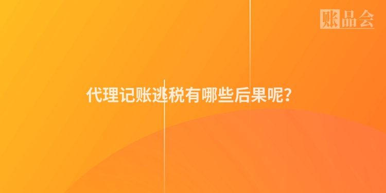 代理记账逃税有哪些后果呢？