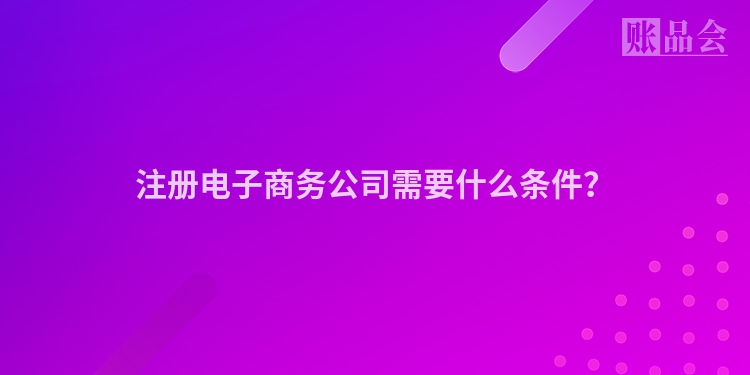 注册电子商务公司需要什么条件？