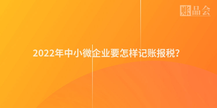 2022年中小微企业要怎样记账报税？