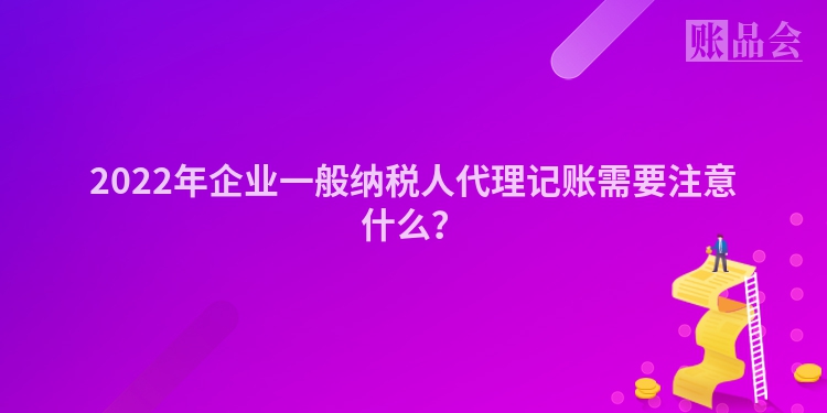 2022年企业一般纳税人代理记账需要注意什么？