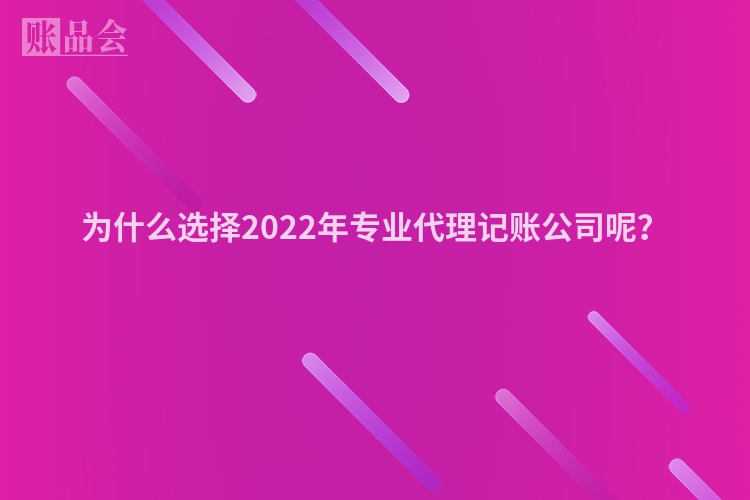 为什么选择2022年专业代理记账公司呢？