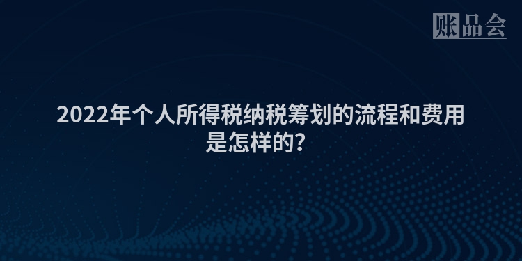 2022年个人所得税纳税筹划的流程和费用是怎样的？