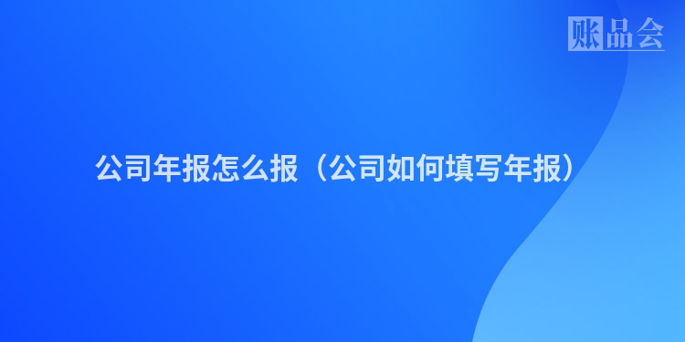 公司年报怎么报（公司如何填写年报）