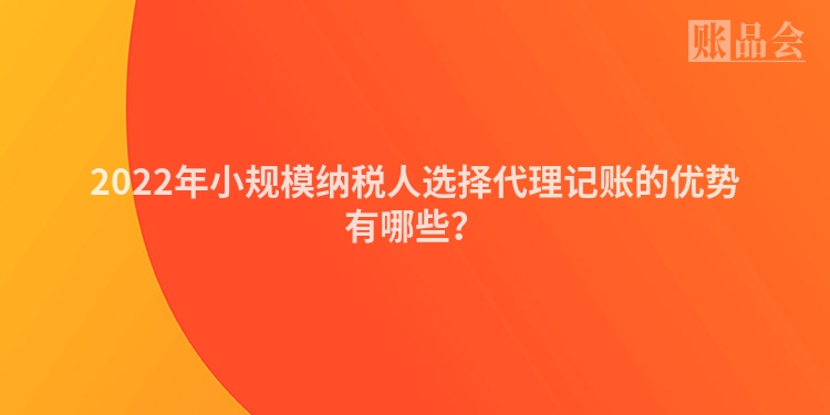 2022年小规模纳税人选择代理记账的优势有哪些？