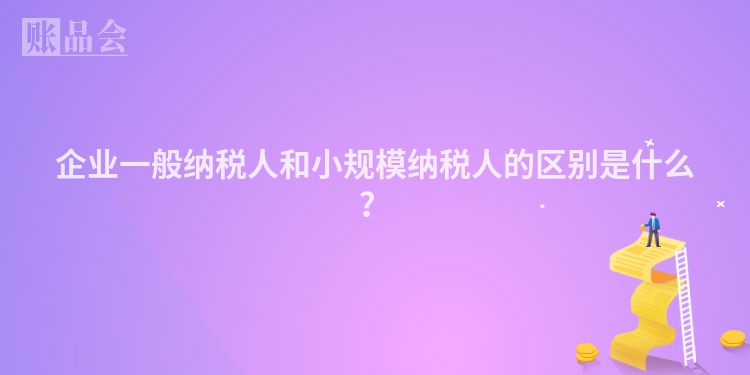 企业一般纳税人和小规模纳税人的区别是什么？