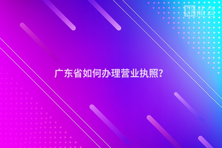广东省如何办理营业执照？