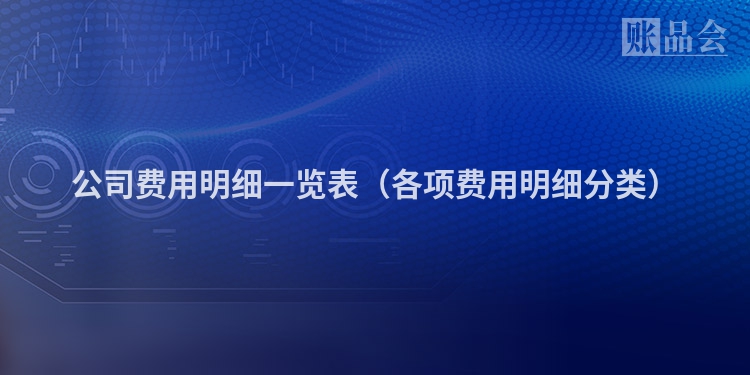 公司费用明细一览表（各项费用明细分类）