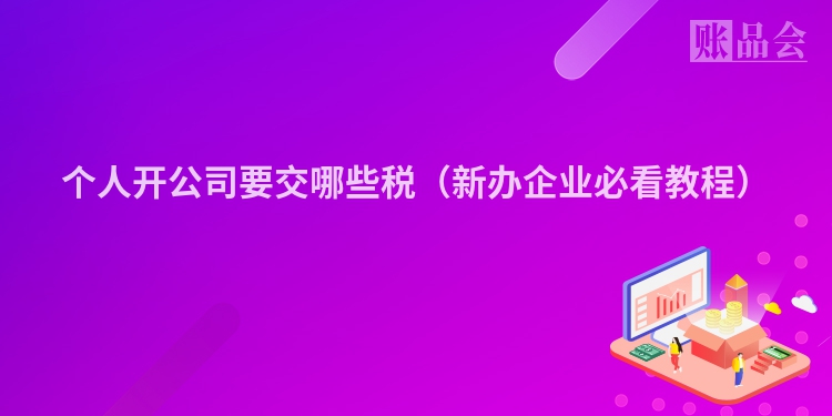 个人开公司要交哪些税（新办企业必看教程）
