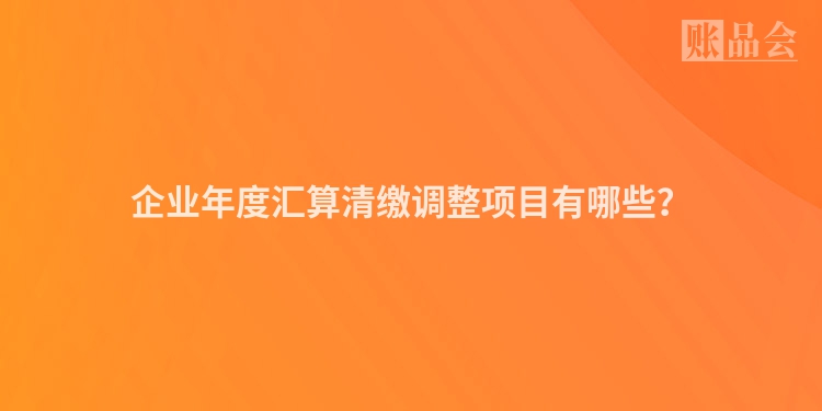 企业年度汇算清缴调整项目有哪些？