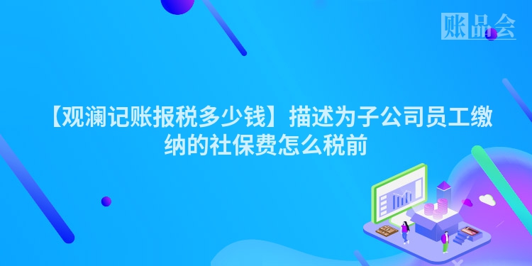 【观澜记账报税多少钱】描述为子公司员工缴纳的社保费怎么税前