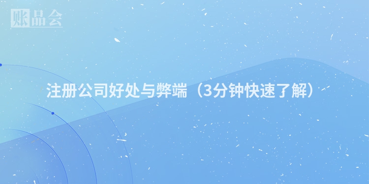 注册公司好处与弊端（3分钟快速了解）
