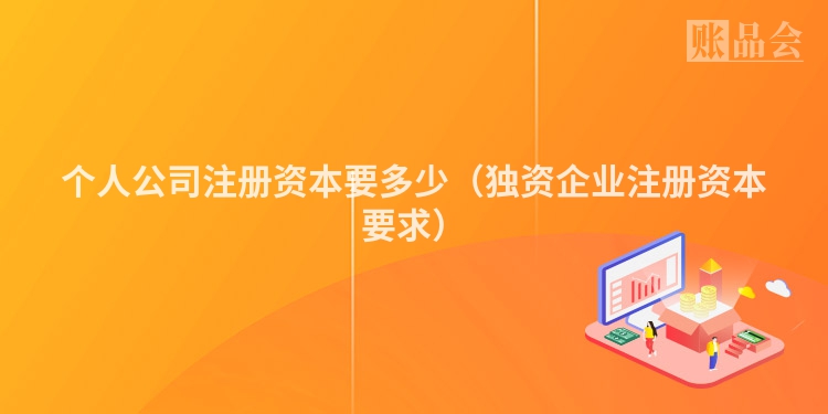 个人公司注册资本要多少（独资企业注册资本要求）