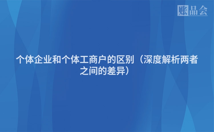 个体企业和个体工商户的区别（深度解析两者之间的差异）