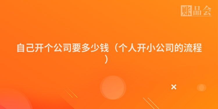 自己开个公司要多少钱（个人开小公司的流程）