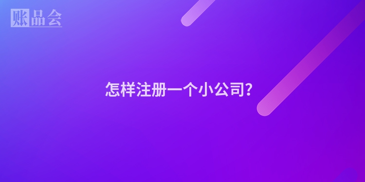 怎样注册一个小公司？