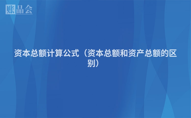 资本总额计算公式（资本总额和资产总额的区别）