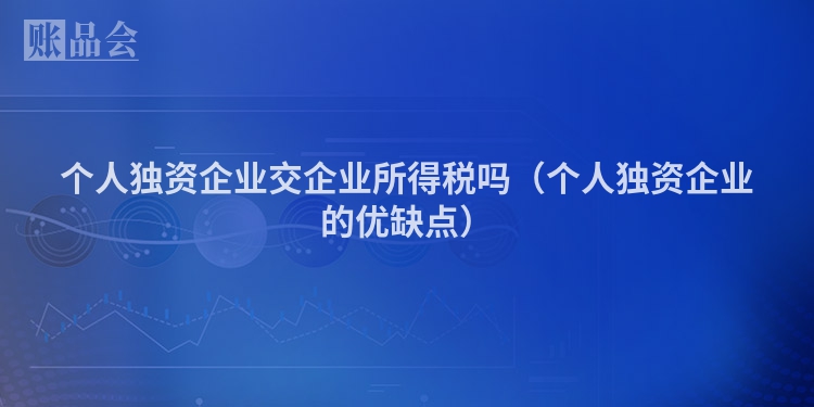 个人独资企业交企业所得税吗（个人独资企业的优缺点）