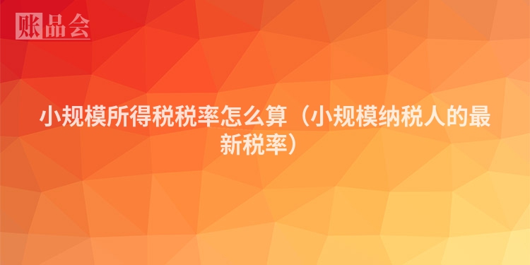 小规模所得税税率怎么算（小规模纳税人的最新税率）