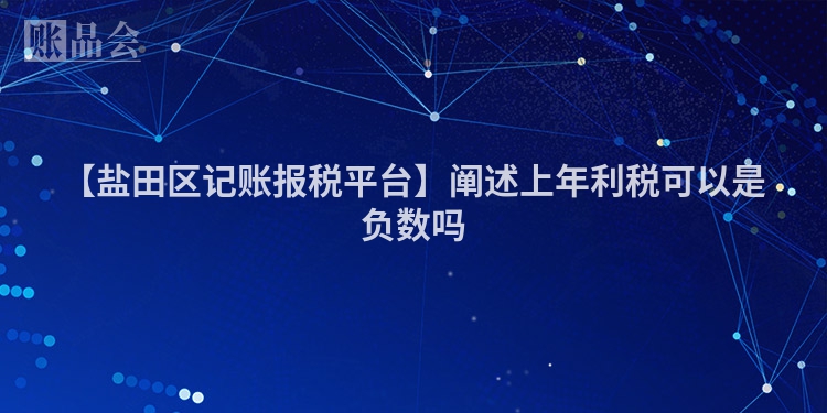 【盐田区记账报税平台】阐述上年利税可以是负数吗