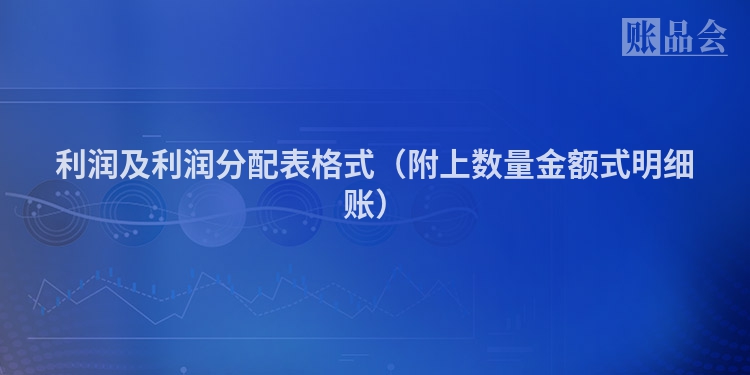 利润及利润分配表格式（附上数量金额式明细账）