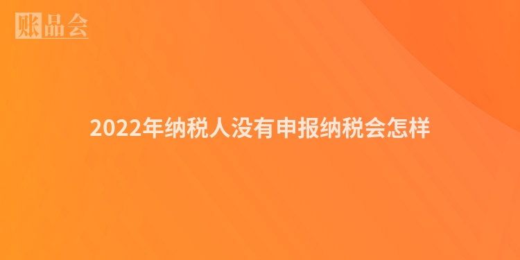 2022年纳税人没有申报纳税会怎样