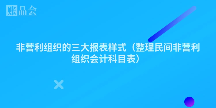 非营利组织的三大报表样式（整理民间非营利组织会计科目表）