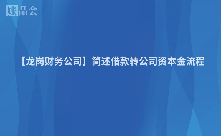 【龙岗财务公司】简述借款转公司资本金流程