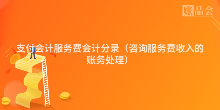 支付会计服务费会计分录（咨询服务费收入的账务处理）