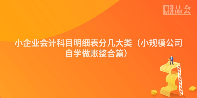 小企业会计科目明细表分几大类（小规模公司自学做账整合篇）