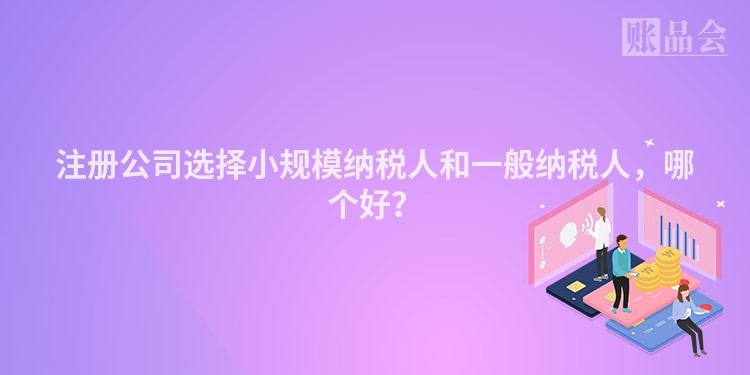 注册公司选择小规模纳税人和一般纳税人,哪个好?
