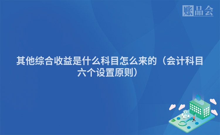 其他综合收益是什么科目怎么来的（会计科目六个设置原则）