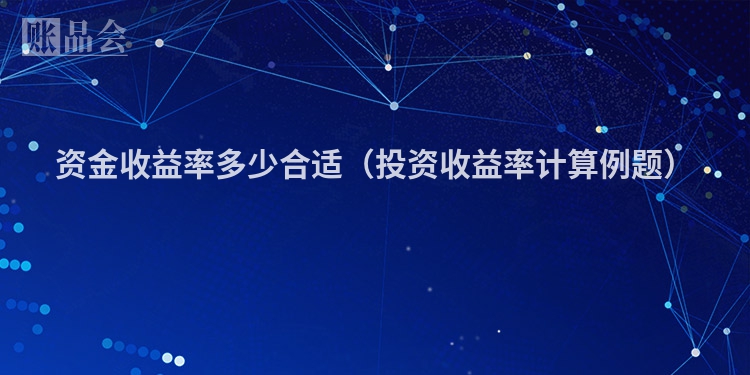 资金收益率多少合适（投资收益率计算例题）