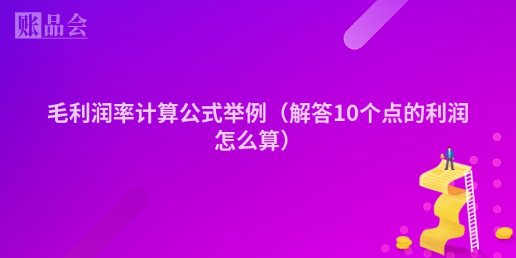 毛利润率计算公式举例（解答10个点的利润怎么算）