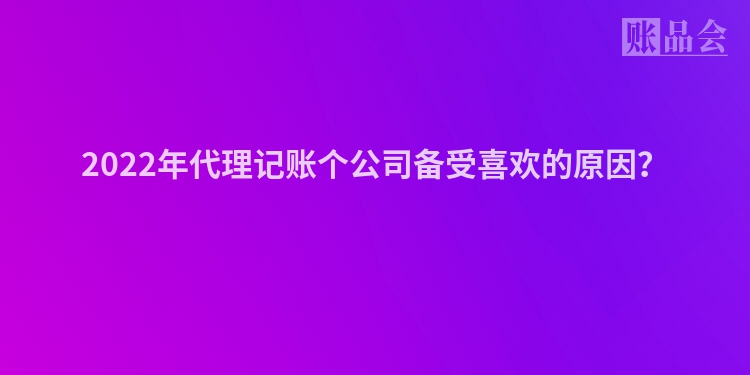 2022年代理记账个公司备受喜欢的原因？