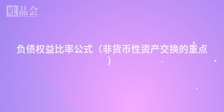负债权益比率公式（非货币性资产交换的重点）
