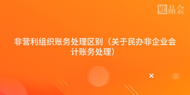 非营利组织账务处理区别（关于民办非企业会计账务处理）