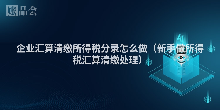 企业汇算清缴所得税分录怎么做（新手做所得税汇算清缴处理）