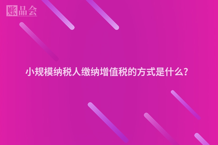 小规模纳税人缴纳增值税的方式是什么？